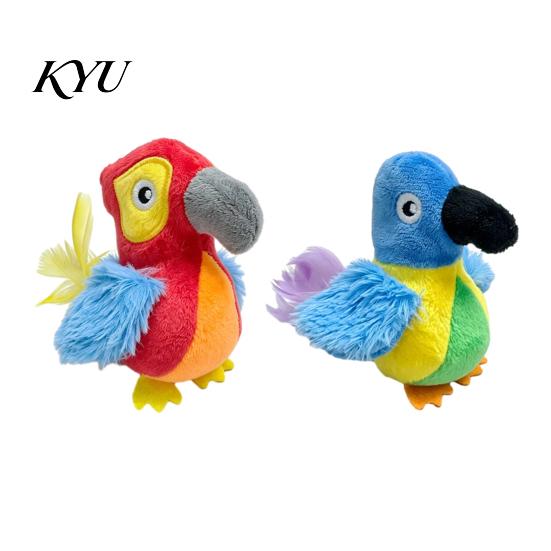 Stress Relief Toys for Cats Chirping Bird Cat Toy, Interactive Plush Parrot Soft Stuffed Engaging Kitten Play Accessories Pounce Toy Indoor