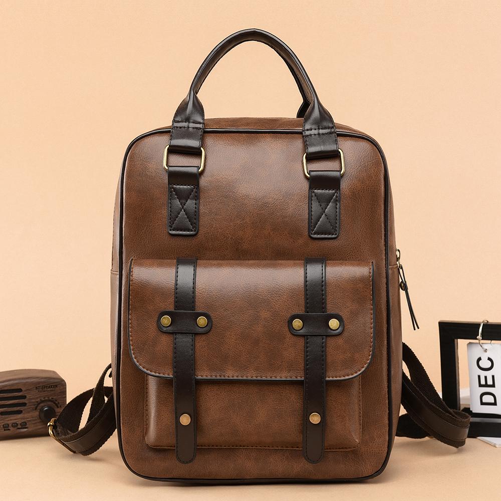 Ретро женский рюкзак PU рюкзак большой емкости