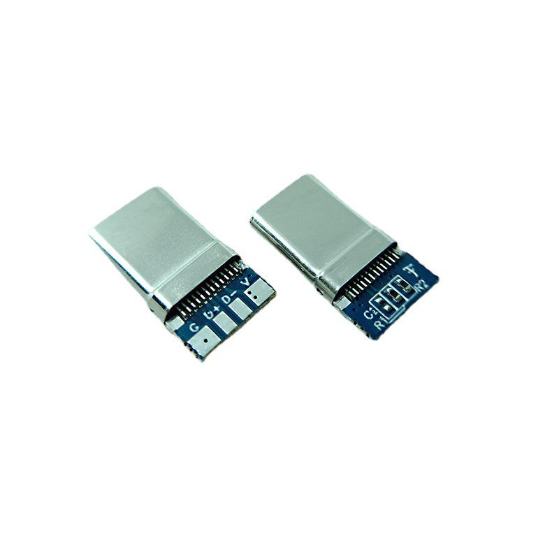 Разъем USB Type-C Male с гибким корпусом, двойной резистор 56K, фиолетовый клей для быстрой зарядки Huawei Honor MAX66.