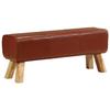 Brown 110 Cm Gymnastic Vaulting Bench Genuine Leather and Wood