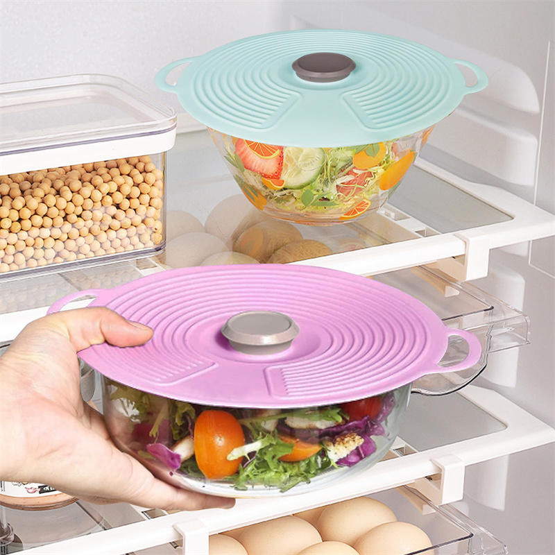 Silicone Lids For Bowl Reusable Sealed Suction Lids Fits Cups/Plates/Pots/Pans Food Storage Kitchen Gadgets 5 Size