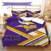 Name Custom Minnesota Vikings Pattern Bedding Set Quilt Cover Pillowcase Home Decor Gift (1 * duvet cover + 2 * pillowcase, without core)