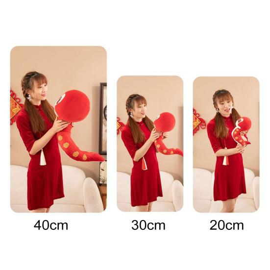 Chinese Style Snake Doll Plush Toy Soft Stuffed Animal for Kids Cute Home Decor Year of The Snake Symbol Wealth Attracting Companion