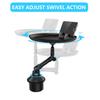 Adjustable Car Tray Table Cup Holder 360-Degree Swivel Non-slip With Phone Slot