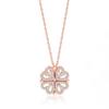 Четырехлистный клевер Ожерелье Серебро Открытый Трансформируемый Маленькое Сердце Кулон Ожерелье Украшения Розовое Золото