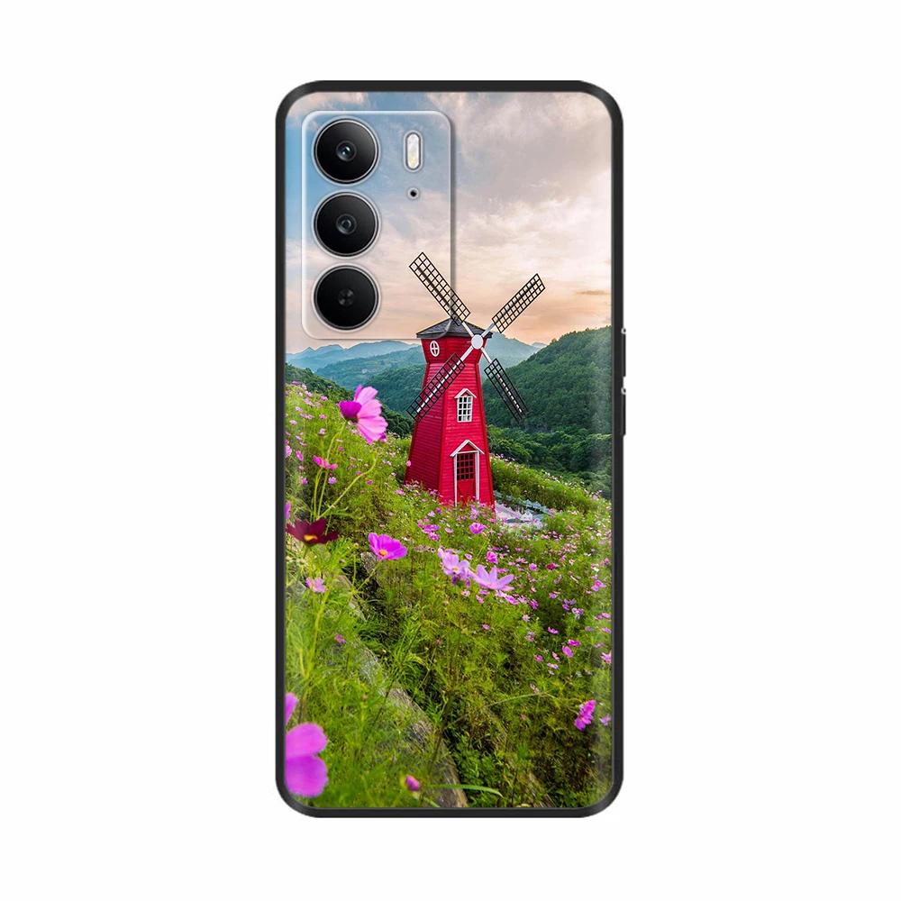 Для Realme C75 4G Чехол Милые Цветы Сердечки Расписной ТПУ Чехол Мягкий Тонкий Чехол для Телефона Для Oppo Realme C75 C 75 Fundas Coque Бампер