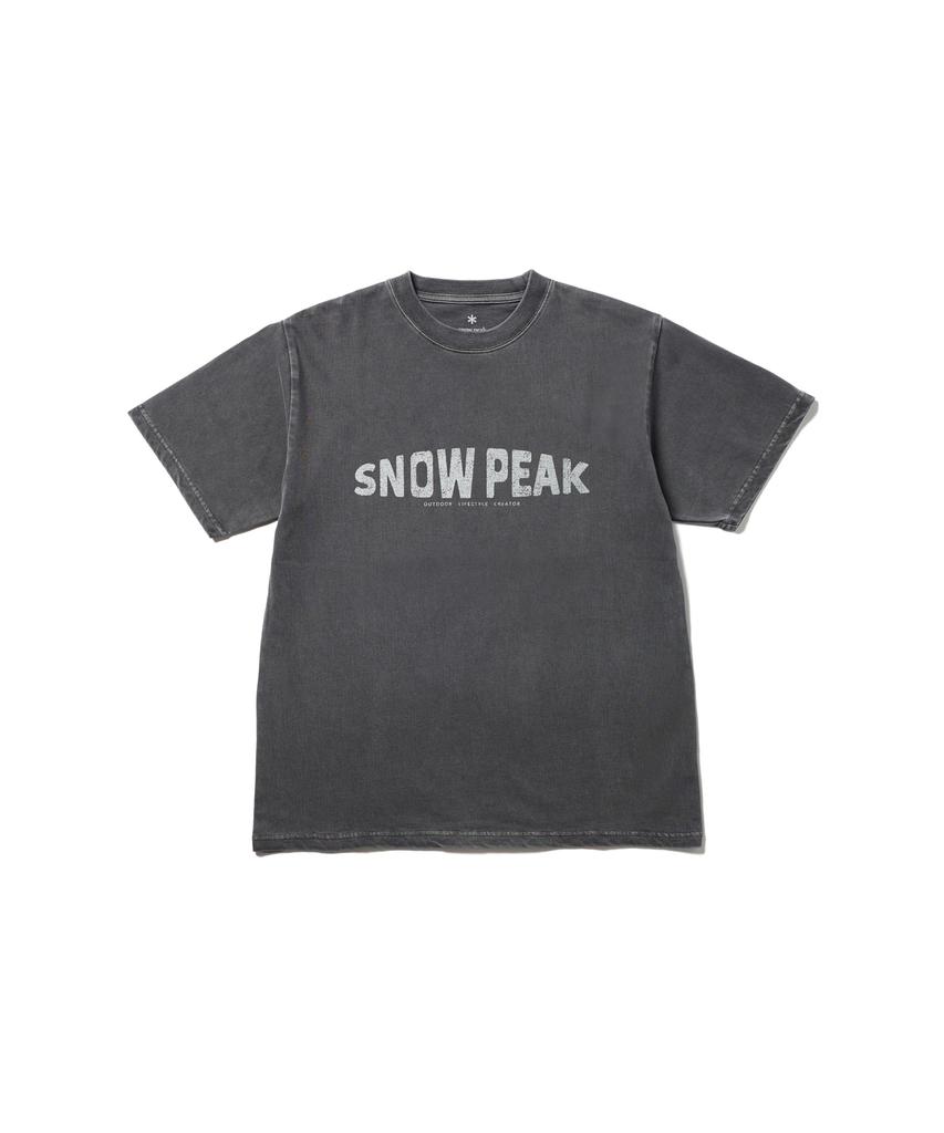 Snow Peak Переработанный хлопок Окрашенный SP Размер S УГОЛЬ Идеально для и Активного отдыха Футболка TS-25SU201 Фестивали, Кемпинг,