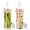 Стеклянный набор для ферментации 1,3 л (2-Pack) – Контейнеры для маринования, стеклянные банки, грузы и гидрозатворы, для квашеной капусты, кимчи, комбучи, солений