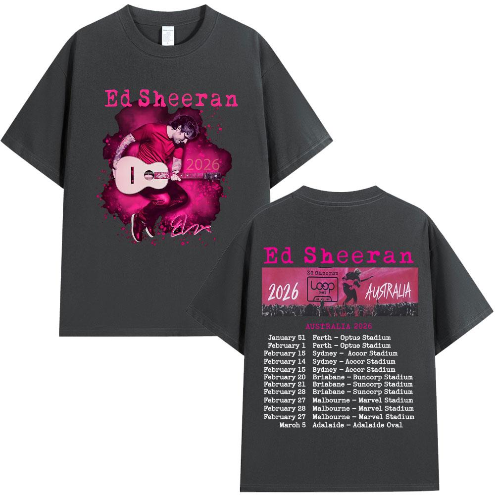 Ed Sheeran Loop Tour Concert 2026 Merch Tshirts Fans Gifts Unisex Women Clothing Fashion 100 Cotton Oversized T Shirts Streetwear