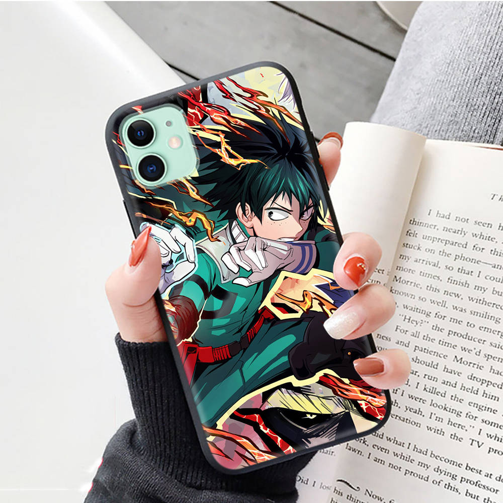 Черный чехол для Xiaomi Poco X6 X4 M5 M6 F5 F6 C65 C55 C50 C51 C40 Pro Redmi 14C A3X 13C 12C 11T 10A 9C Note 7 6 8A Plus W-54 Anime Hero Academia