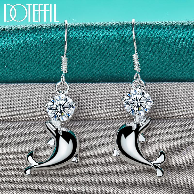 Серьги-дельфины из стерлингового серебра 925 пробы, модные украшения