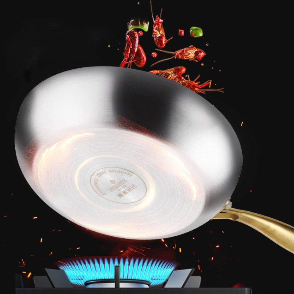 316 Stainless Steel Frying Wok Universal Cooking Pot Household Steak Skillets Induction Cooker