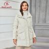 2023 New Women Winter Jacket Short Warm Female Outwear Hooded Side Pockets With Fur Solid Color Women's Coat 1155