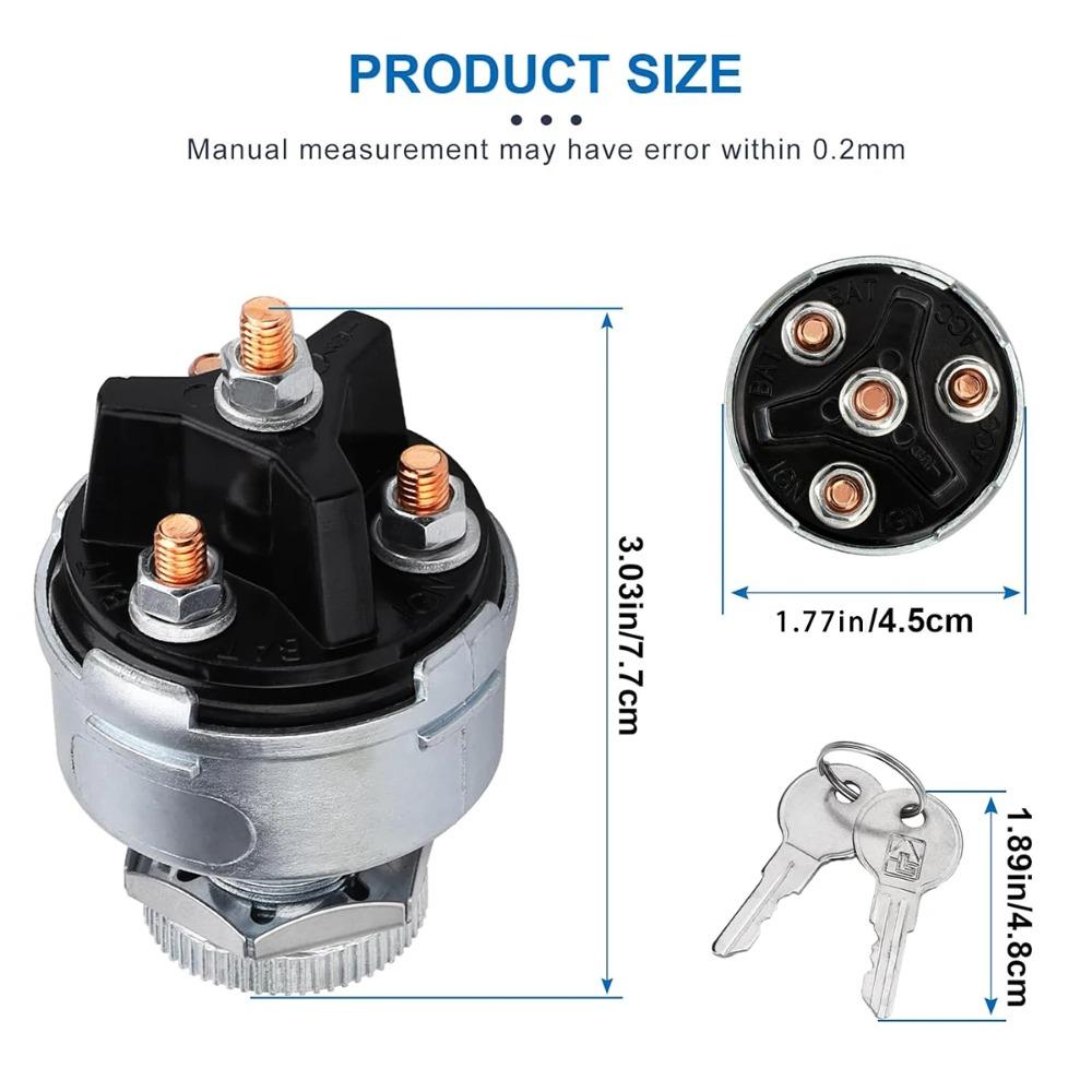Ignition Key Switch for Car Forklift Truck Tractor Trailer - Universal 4-Position Starter Switch (Acc/Off/IGN/Start)Switches Seat 3