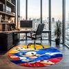 Sonic Printed Round Rug Carpet Chair Rug Area Rug Entryway Doormats,for Office Chair Living Room Bedroom Kitchen Room.