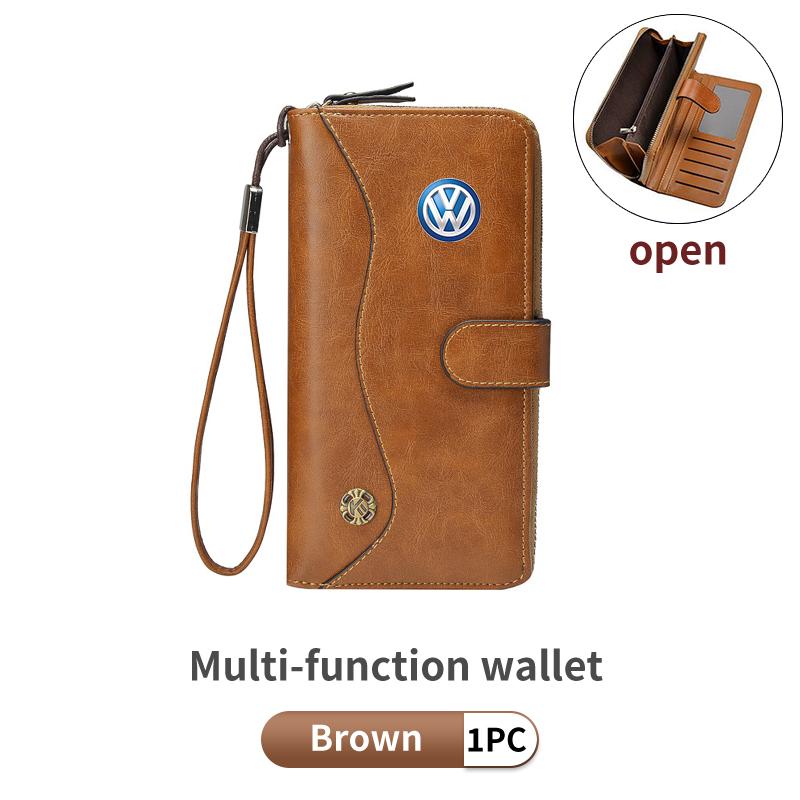 HAT1 Car PU Leather Vintage Snap Closure Clutch Bag Storage Pouch For VW Scirocco Jetta Beetle Golf Passat Polo Tiguan Sharan Touran