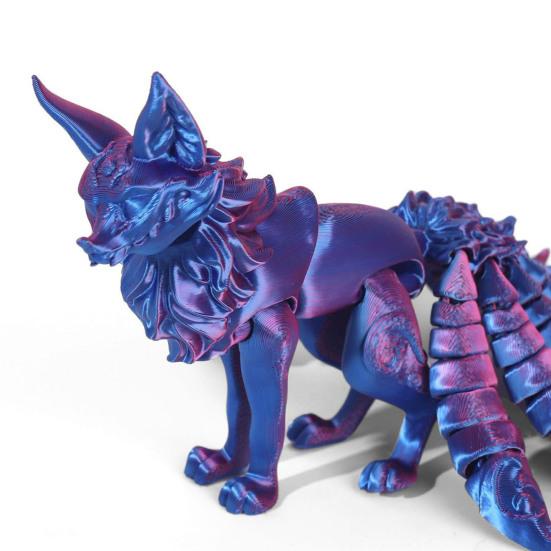 3D-печатная фигурка лисы с девятью хвостами и конечностями, фигурка животного, гибкая игрушка-фиджет для стола для снятия стресса