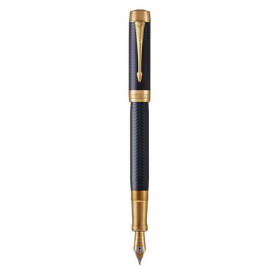 Parker Перьевая ручка Duofold Prestige Blue Chevron GT со средним наконечником, 18-каратное золотое перо, подарочная коробка, подлинный импортный продукт 1931370