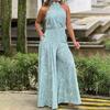 Women's Crew Neck Printed Jumpsuit Fashion Casual One Piece