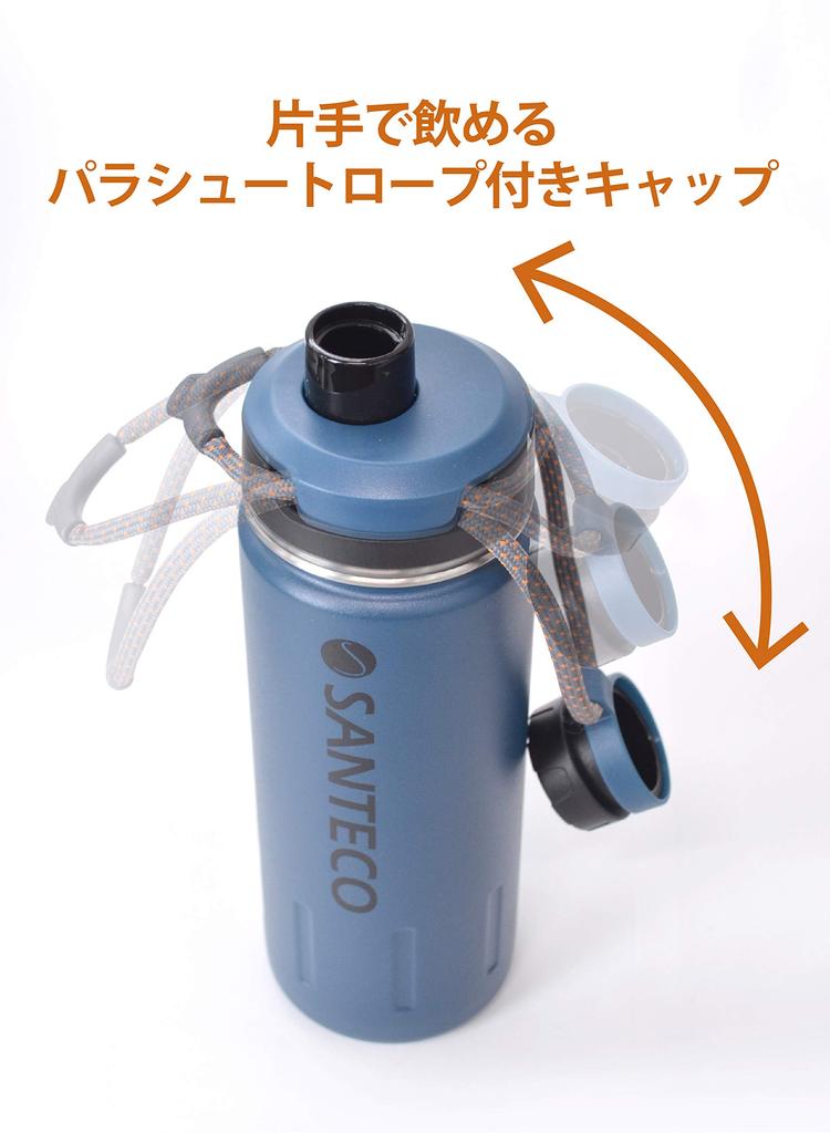 CB Japan Ultramarine Blue Water Bottle, 640ml, Direct Drinking Stainless Steel Bottle, Vacuum Insulated K2 Sports Bottle, SANTECO