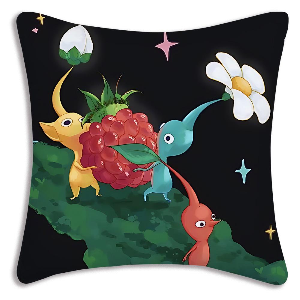Мультяшные Чехлы для Подушек Hey For Pikmins Мультяшные Декоративные Чехлы для Подушек на Диван для Дома Двусторонние Короткий Плюш Милый Чехол для Подушки
