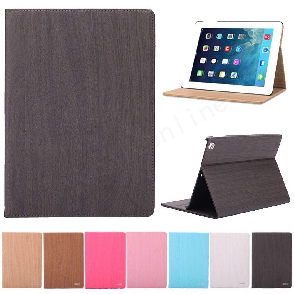 Premium Wood Grain Smart Wake Sleep Stand Flip Case Cover For Apple Ipad 2/3/4 Air Mini With Timeless Retro Design