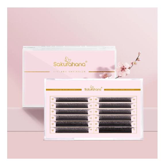 SAKURAHANA Automatic Flowering W Shaped Bloom 3D 4D 5D Premade Fans Natural Soft Professional Eyelashes for Makeup