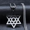 Stainless Steel Star of David Pendant Necklace - Cross-Border Judaica Gift