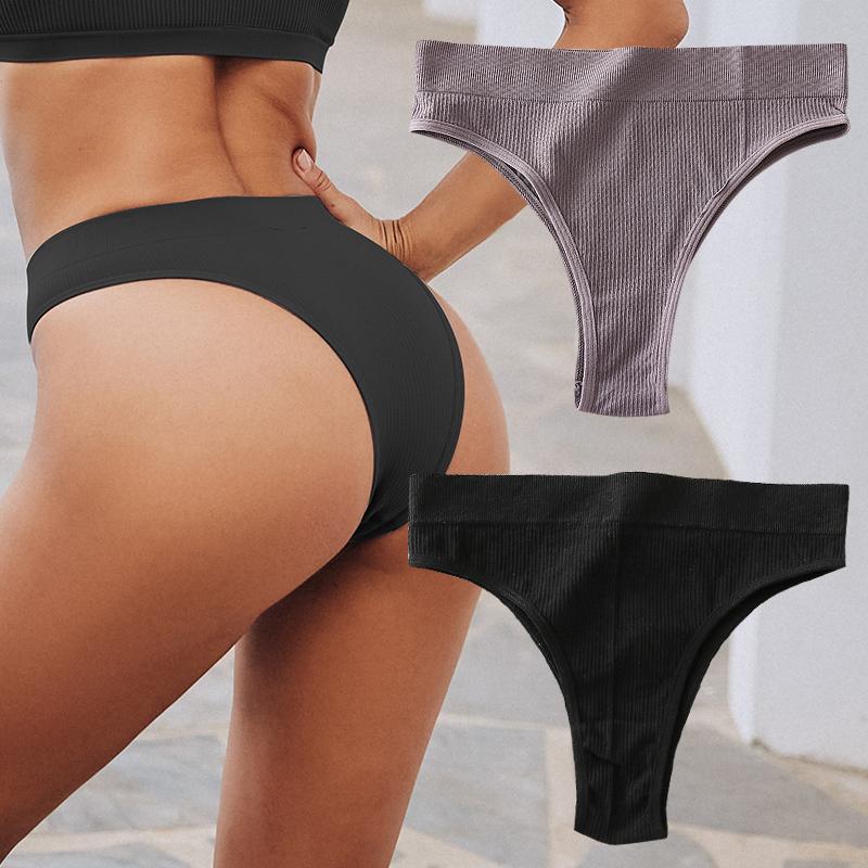 2 шт./компл. бесшовные трусики женские сексуальные бразильские трусики с низкой талией женские однотонные дышащие нижнее белье женское мягкое интимное белье