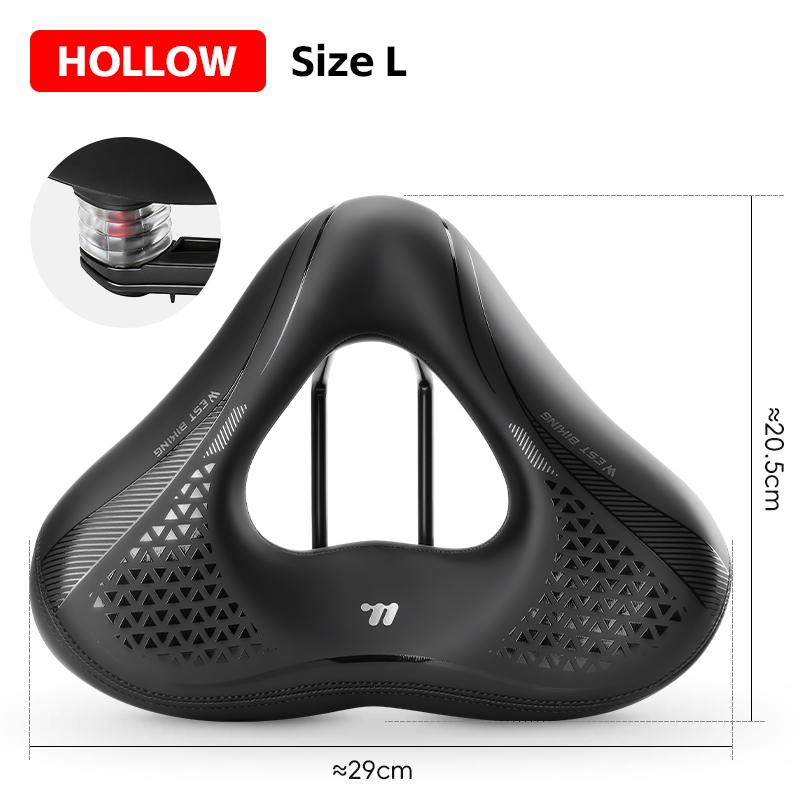 WEST BIKING Widen Bicycle Saddle Ergonomic Thick Comfortable Bike Saddle Shock Absorbtion MTB E-Bike Cushion Bicycle Accessories