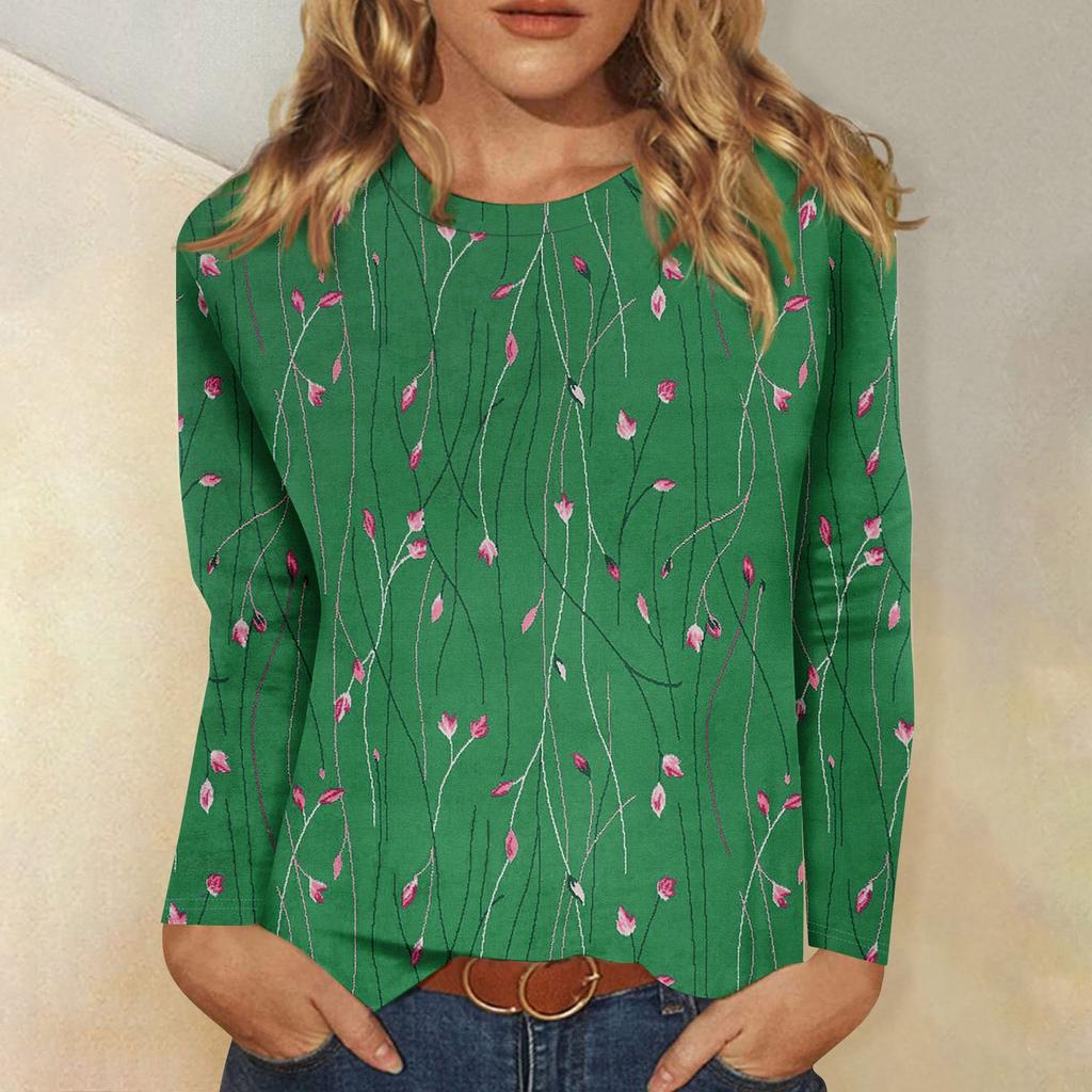 Рубашки с длинным рукавом для женщин, милые футболки с графическим принтом, блузки, повседневные базовые топы больших размеров, пуловеры
