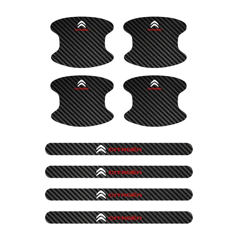 ATU4 Car Door Handle Protective film Carbon fiber Door Door Threshold Anti-scratch Sticker For Citroen C3 C4 DS4 C5 C5X C-Quatre