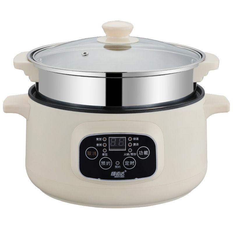 Электрическая кухонная машина, одно-/двухслойная кастрюля, бытовая рисоварка на 1-2 человека, многофункциональная сковорода с антипригарным покрытием для дома с чашей для приготовления пара