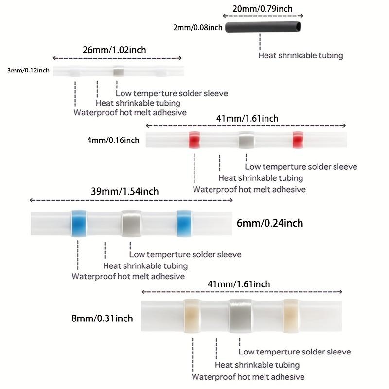 300/800/1000Pcs Waterproof Solder Seal Wire Connectors Terminals Splice Electrical Copper Kit Heat Shrink Automotive Marine Insulated