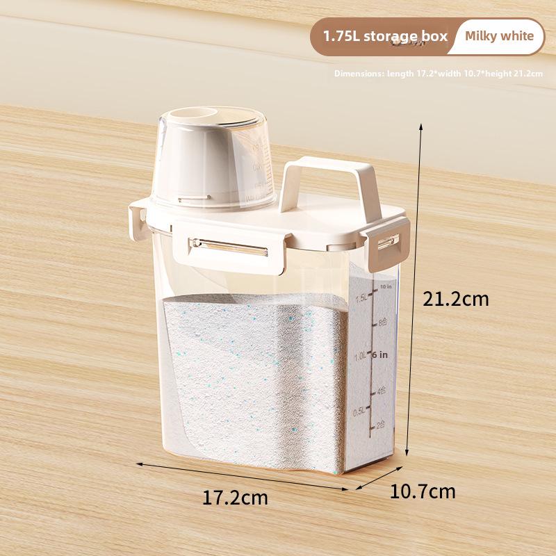 Ведро для хранения моющего средства для стирки из пластика с крышкой - герметичный контейнер для стирального порошка