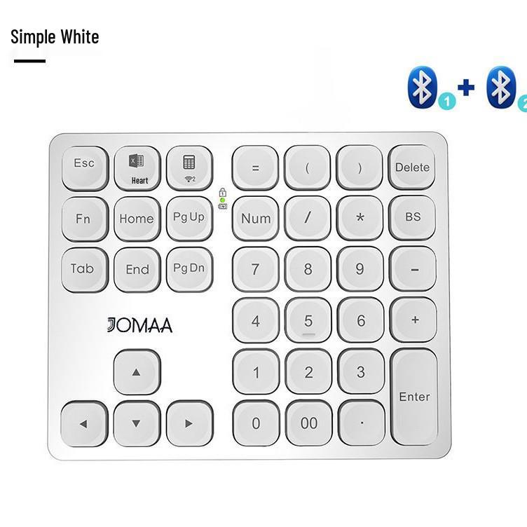 JOMAA Беспроводная перезаряжаемая цифровая клавиатура Dual Bluetooth для офиса и финансов