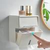 Toilet Tissue Box Double-layer Wall Mounted Waterproof Toilet Paper Box No Punching Square Paper Drawer Storage Bathroom Shel