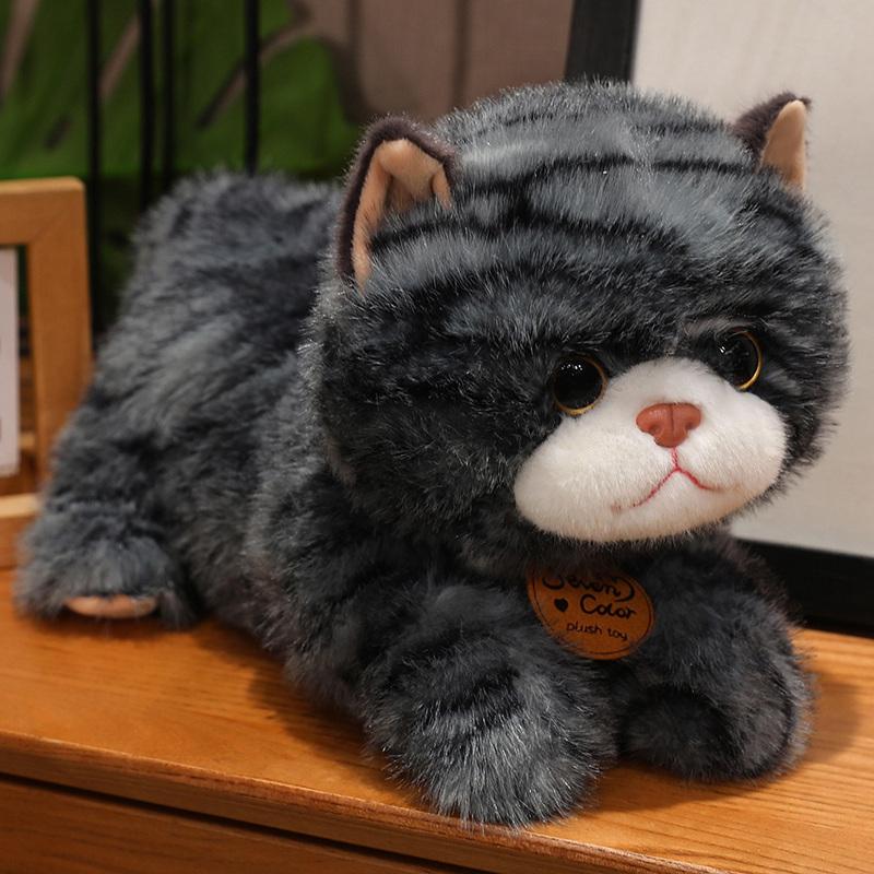 Новые 25/35 см милые плюшевые игрушки в виде кошки, мягкие, с декоративным узором, котенок, реалистичные животные, для детей и девочек, подарок на День святого Валентина