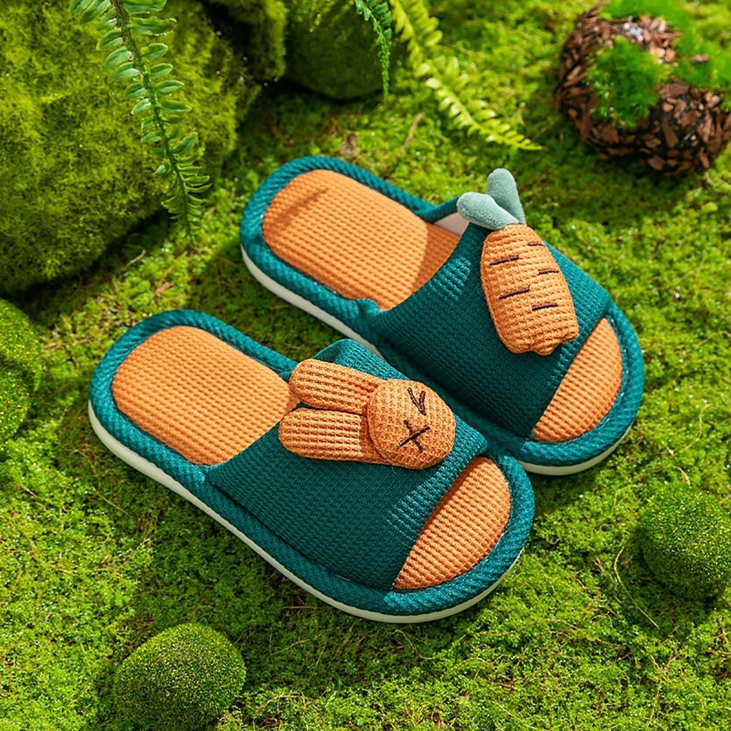 Children's Summer Home Silent Carrot Cartoon Cotton And Hemp Slippers
