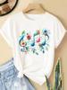 (Азиатский размер) милый тренд бабочки Женская повседневная футболка с коротким рукавом Топ Одежда Рубашка Мода С принтом Леди Женский Графические футболки