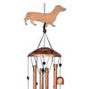 Dog Wind Chime Metal Pet Memorial Wind Chime Outside Dachshund Wind Bell Hanging Decoration for Home Patio Backyard Garden Decor