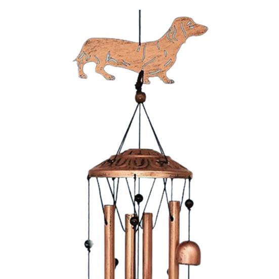 Dog Wind Chime Metal Pet Memorial Wind Chime Outside Dachshund Wind Bell Hanging Decoration for Home Patio Backyard Garden Decor