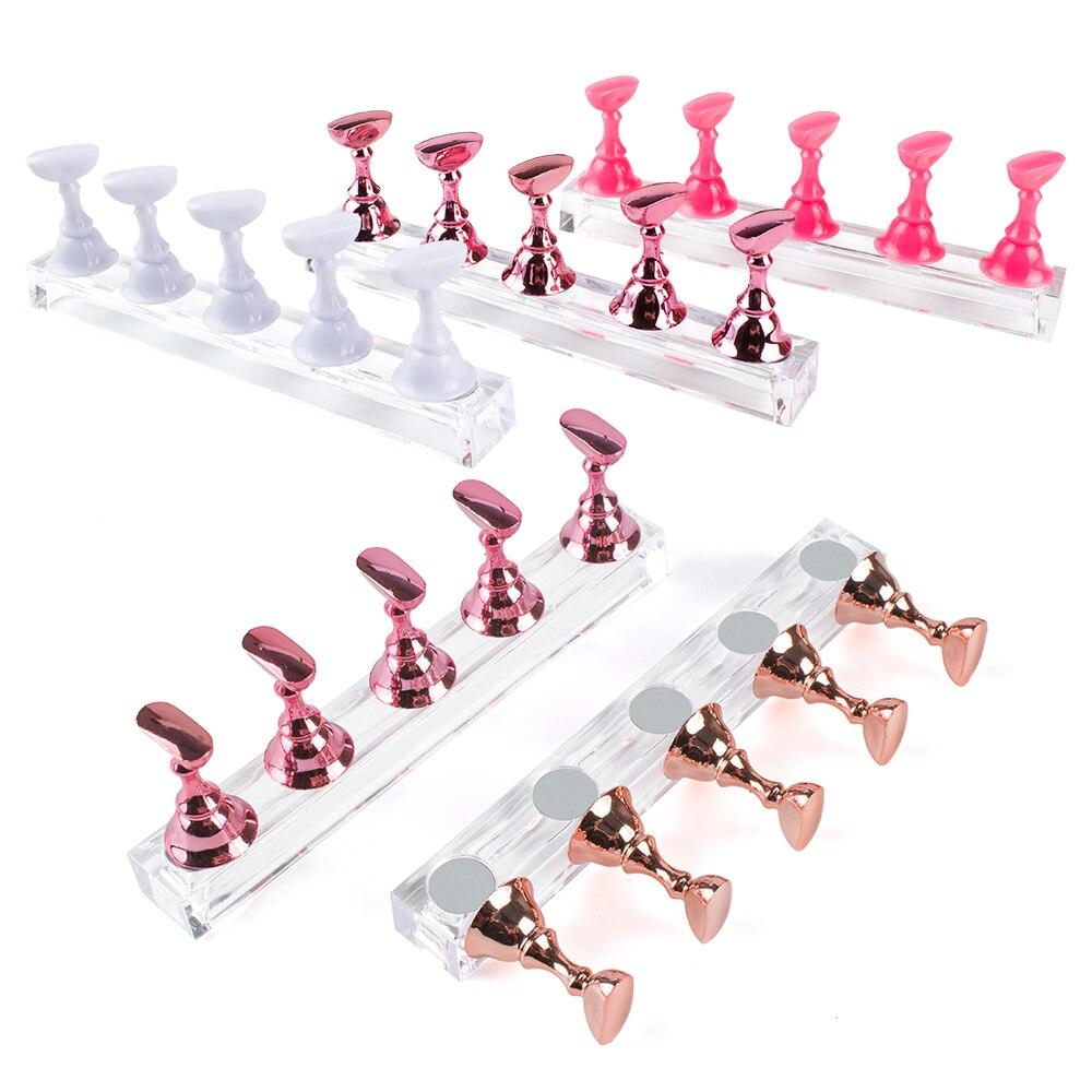 1 комплект, держатель для накладных ногтей, тренировочная подставка, держатель, основа, сплав, кристалл, лак для дизайна ногтей, дисплей, маникюрные инструменты