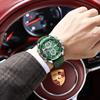 POEDAGAR E108 Practical Business Men's Dual Display Watch Leather Strap Waterproof Casual Fashion Male Wristwatch Gift