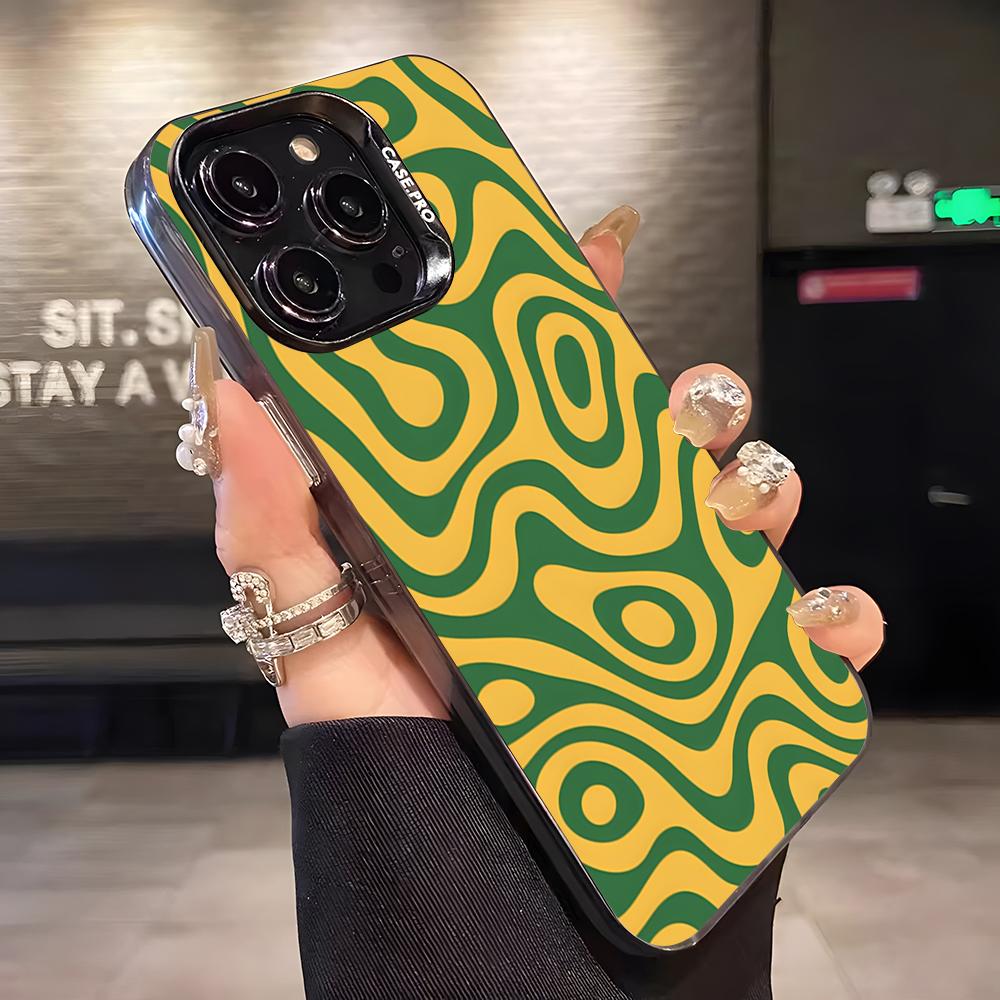Green Texture Phone Case For IPhone 17 Pro Max 16 15 14 13 11 12 Mini Xs Xr 8 Plus Se Color Silver Cover