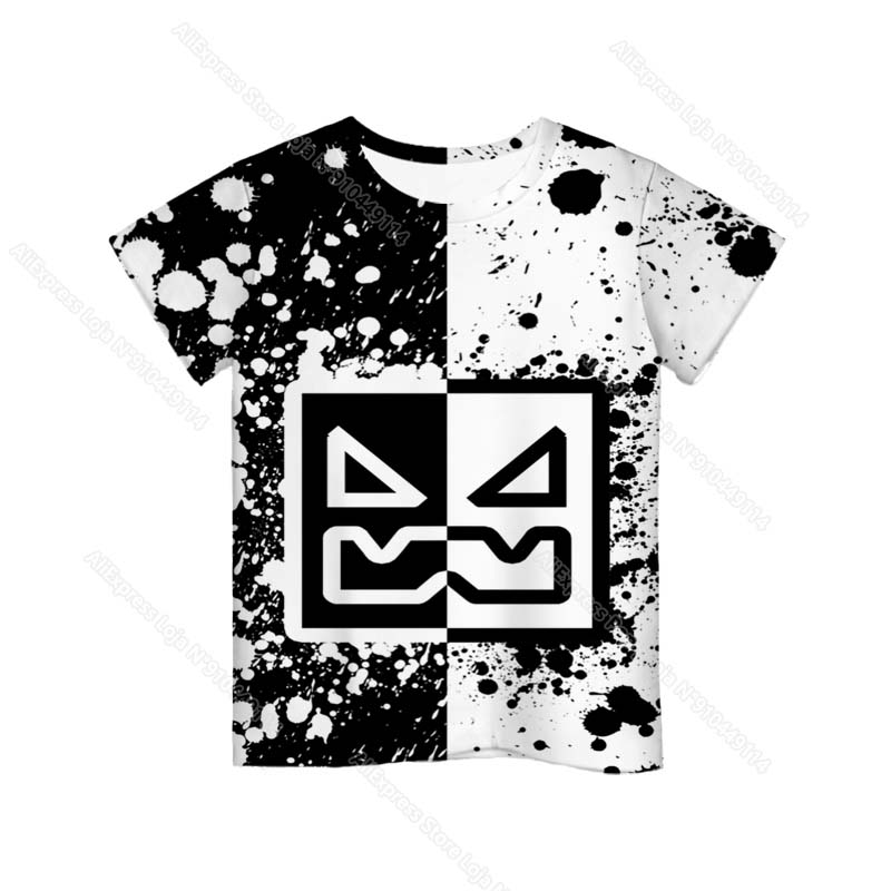 Angry Geometry Dash 3D Print T Shirts Boys Girls Cartoon Anime Tshirts Toddler Kids Game T-shirts Children Tee Tops Camiseta
