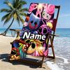 Custom Name Personalized Huggy Wuggy Print Beach Towel, for Trip Camping Beach Party Home Decor, Birthday Gift for Family & Friends
