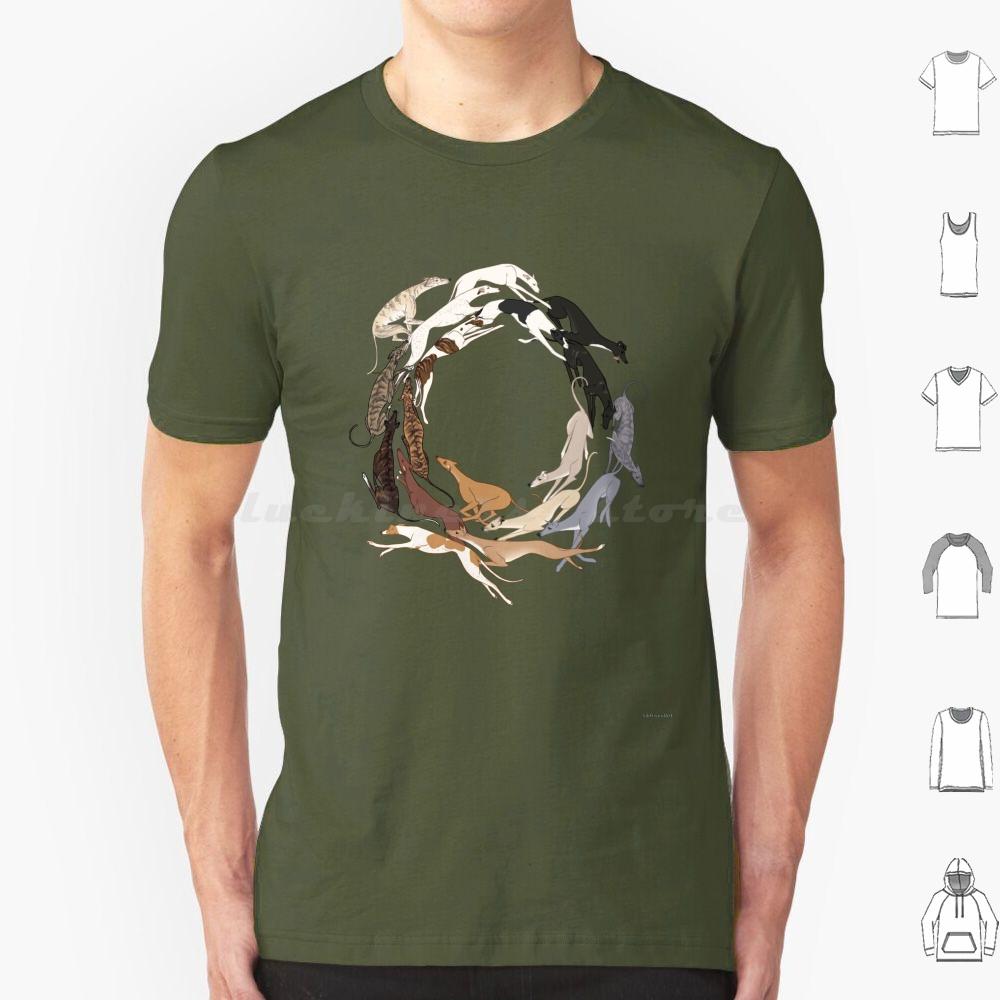Футболка Greyt Hound Romp 6XL Хлопок Прохладная футболка Грейхаунд Борзая Грейхаунд Борзая Гальго Лурчер Уиппет Итальянская борзая Собака Тигровая