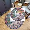 1pc home carpet peacock design non-slip rug for office decor and living room gift ideas