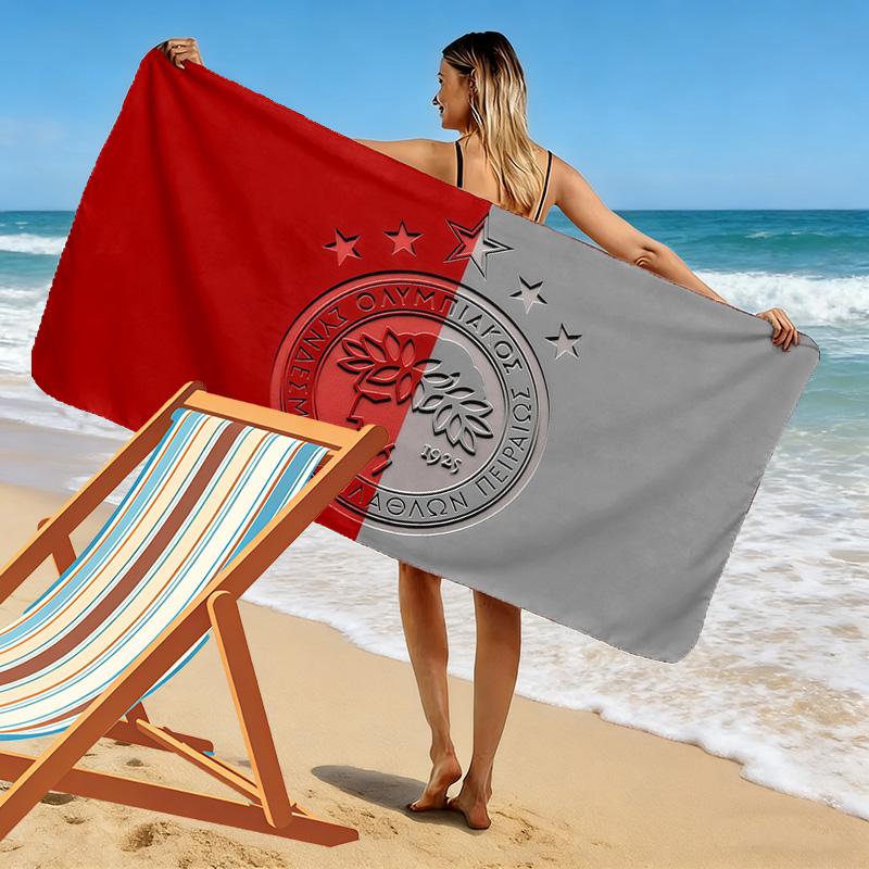 Olympiacos F.C.2 Print Beach Towel, Large Soft Quick Dry Towel for Beach Camping Swimming
